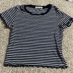 Black and White Stripped Womans Cropped Top